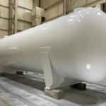 Freshly painted pressure vessel ensuring long-lasting protection and durability